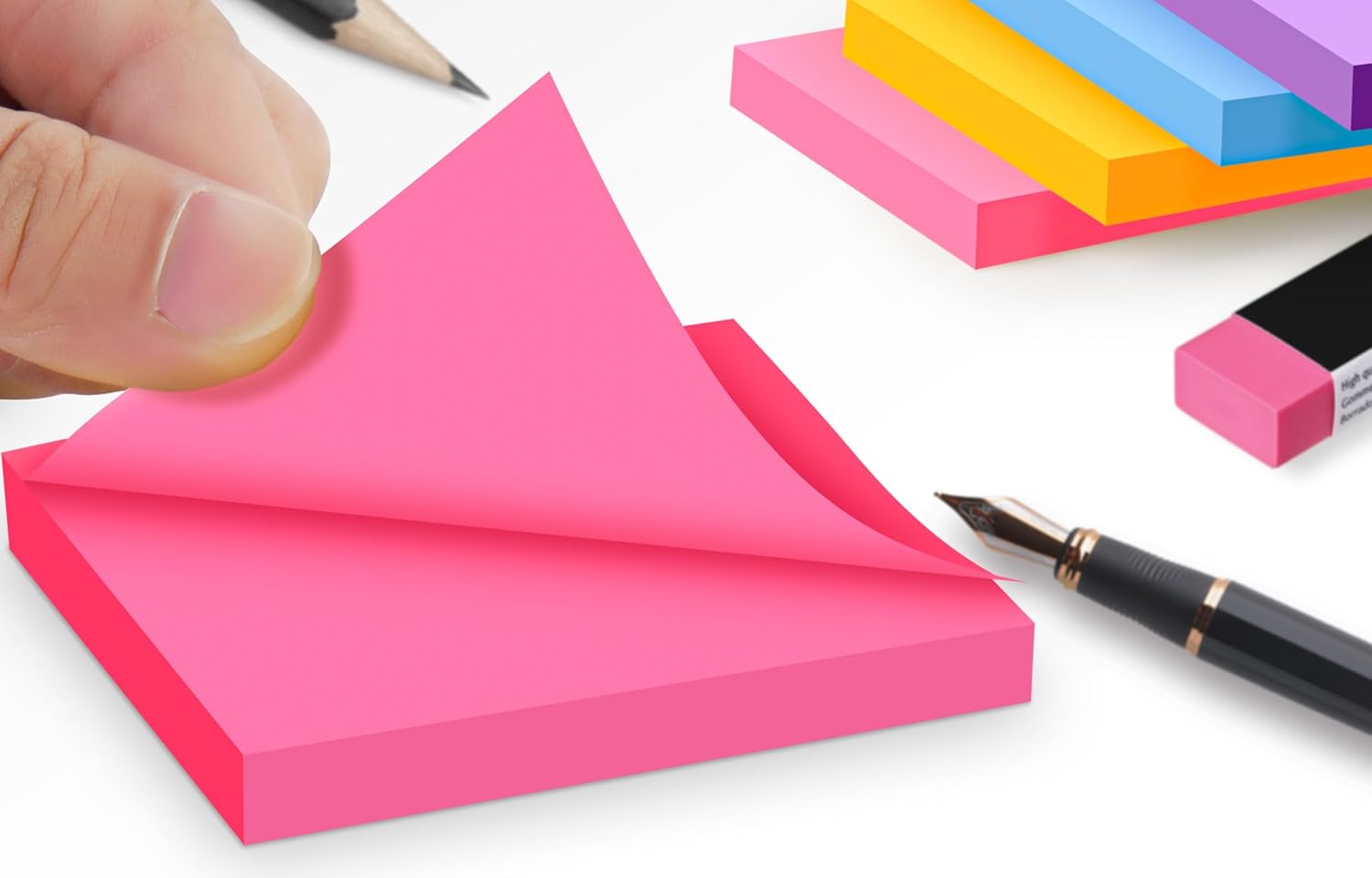 (18 Pads) Pop Up Sticky Notes 3x3 Refills, Strong Adhesive Memo Pad Bulk with 9 Bright Colors, Suitable for Home, Office, School, Clean Removal - Image 3