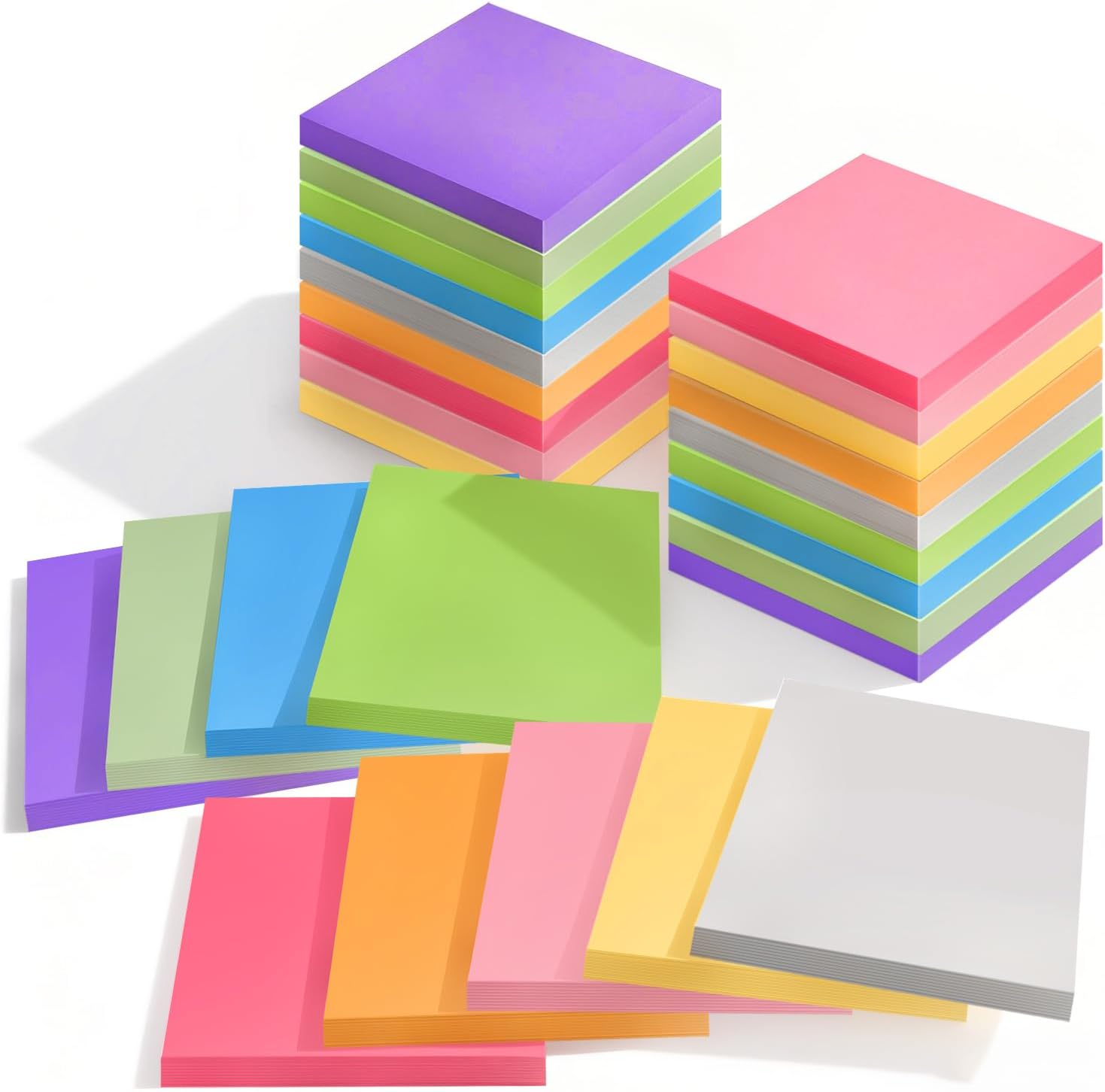 27 Pack of 3x3 Inch Sticky Notes Self-Stick Memo Pads - 1620 Sheets in Total! Great for Home, Office & School