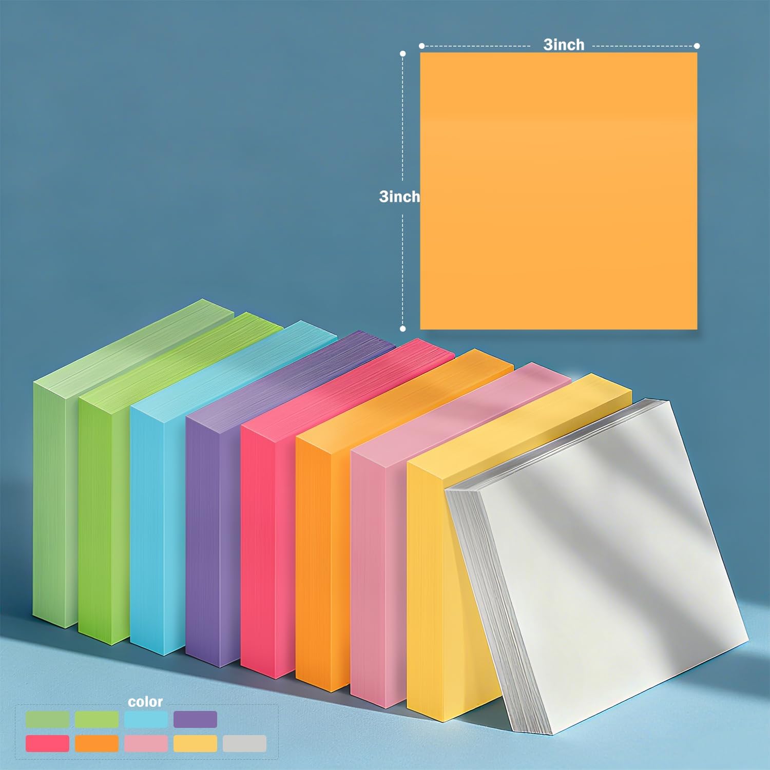 27 Pack of 3x3 Inch Sticky Notes Self-Stick Memo Pads - 1620 Sheets in Total! Great for Home, Office & School - Image 4